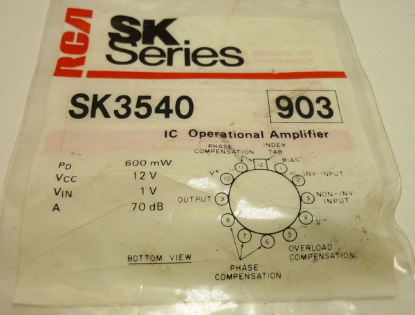 SK3540 / COMPARABLE TO ECG903, NTE903 / OP AMP /1 PIECE /  (qzty)