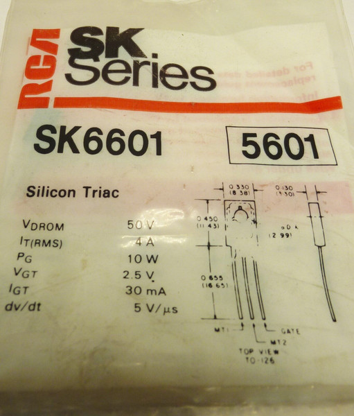 SK6601 / COMPARABLE TO ECG5601, NTE5601 / TRIAC / 4 PIECES /  (qzty)