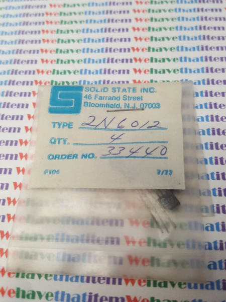 2N6012 / TRANSISTOR / 4 PIECES / (qzty)