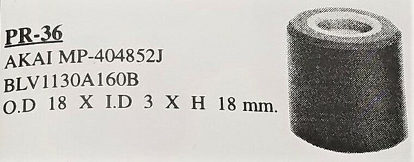 AKAI / MP-404852J, BLV1130A160B / PINCH ROLLER / PR36 / 1 PIECE(qzty)