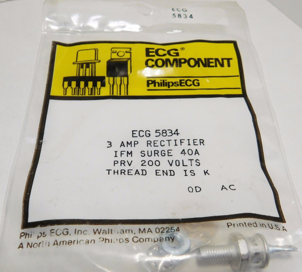 ECG5834 / 3AMP STUD RECTIFIER / COMPARABLE TO NTE5834 / 1 PIECE (qzty)