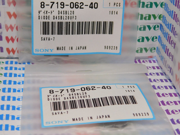 D4SBL20U / SONY 8-719-062-40 / RECTIFIER DIODE / 2 PIECES (QZTY)