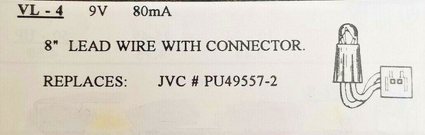 VCR SENSING LAMP / VL4 / 9v 80mA / REPLACES JVC# PU49557-2 / 3 PIECES (qzty)