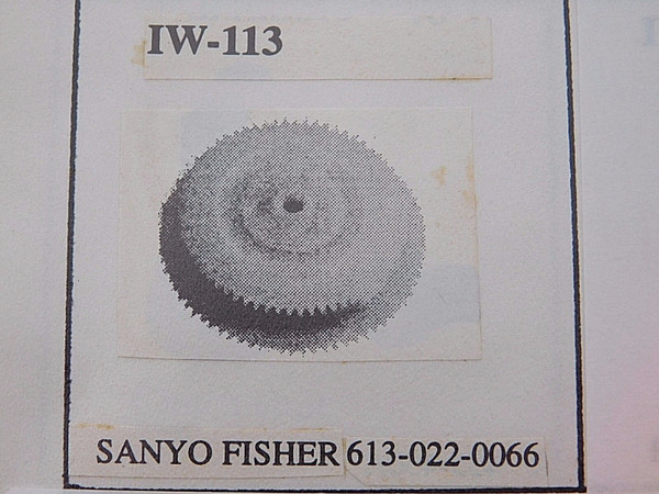 613-022-0066 / SANYO-FISHER IDLER ASSEMBLY / VCR / IW113 / 1 PIECE (qzty)
