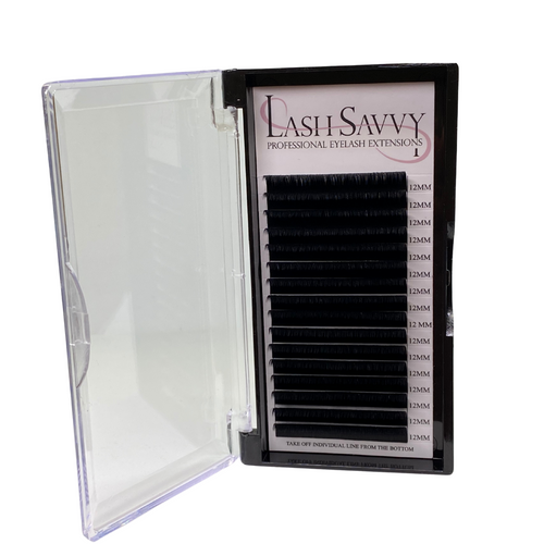Matte black flat eyelash extensions