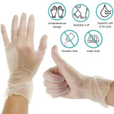 Handicare Clear Vinyl Powder Free Gloves - Size, S - XL. BOX100