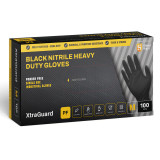XtraGuard Black Nitrile Heavy Duty Disposable Gloves - Size, S - 2XL, BOX100