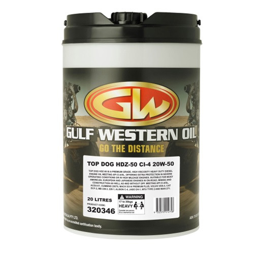 Gulf Western Top Dog HDZ-50 20W-50 CI-4 (20L)