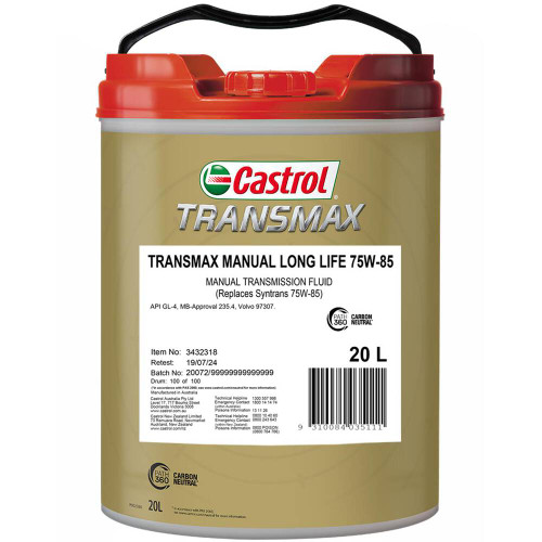 Castrol Transmax Manual Long Life 75W85 20L