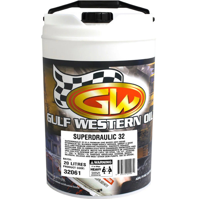 Gulf Western Superdraulic ISO 32-20LGulf Western Superdraulic ISO 68 – Premium Anti‑Wear Hydraulic Fluid Gulf Western Superdraulic ISO 32-20LGulf Western Superdraulic ISO 68 – Premium Anti‑Wear Hydraulic Fluid