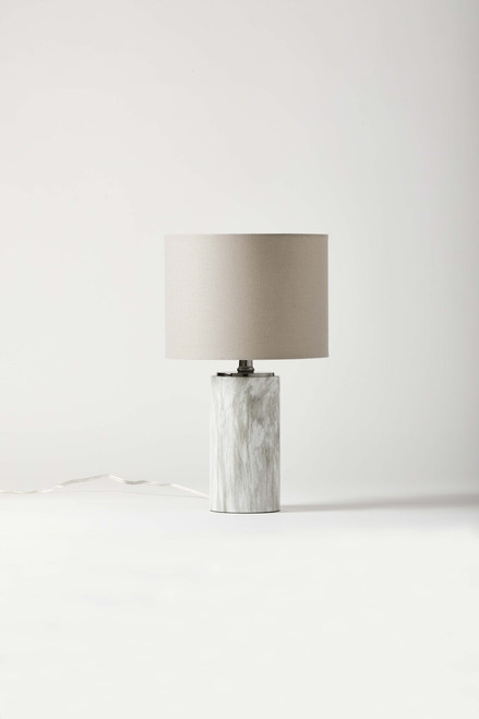 1 Light Metal Base Table Lamp in Faux Marble