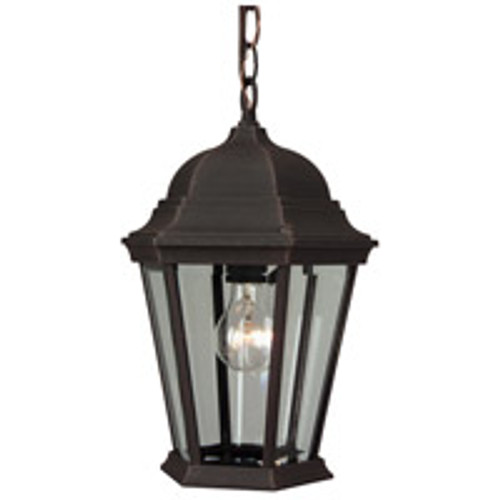 Craftmade Z151-RT Straight Glass Cast 1 Light Outdoor Pendant in Rust