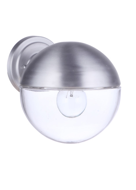 Evie 1 Light Medium Outdoor Wall Mount in Satin Aluminum