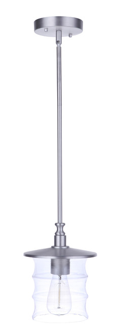 Craftmade ZA3611-SA Canon 1 Light Outdoor Pendant in Satin Aluminum