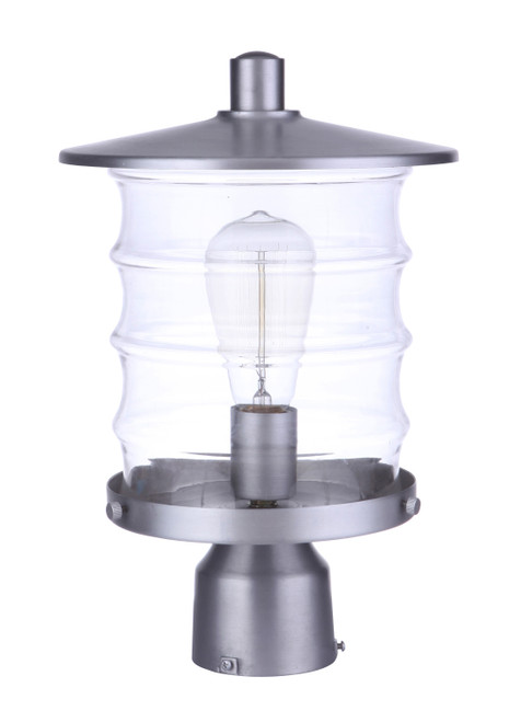 Craftmade ZA3625-SA Canon 1 Light Outdoor Post Mount in Satin Aluminum