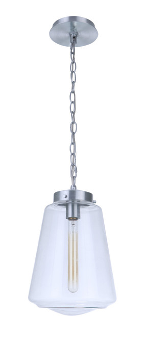 Craftmade ZA3821-SA Laclede 1 Light Large Outdoor Pendant in Satin Aluminum