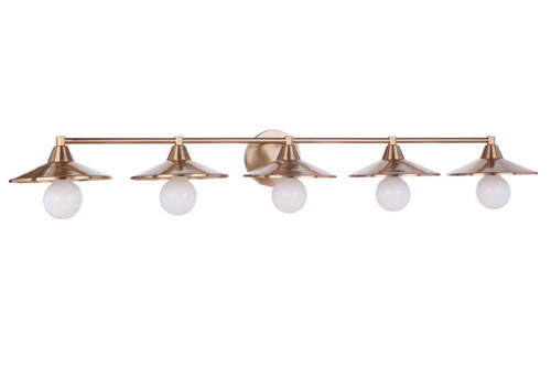 Craftmade 12546SB5 Isaac 5 Light Vanity in Satin Brass