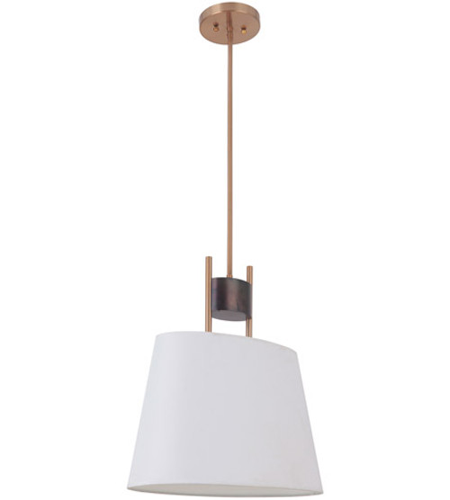 Parker 1 Light Pendant in Fired Steel/Satin Brass