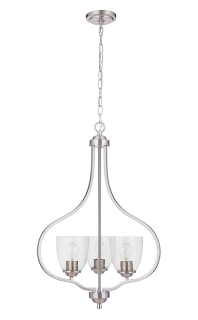 Serene 3 Light Foyer In Brushed Polished Nickel