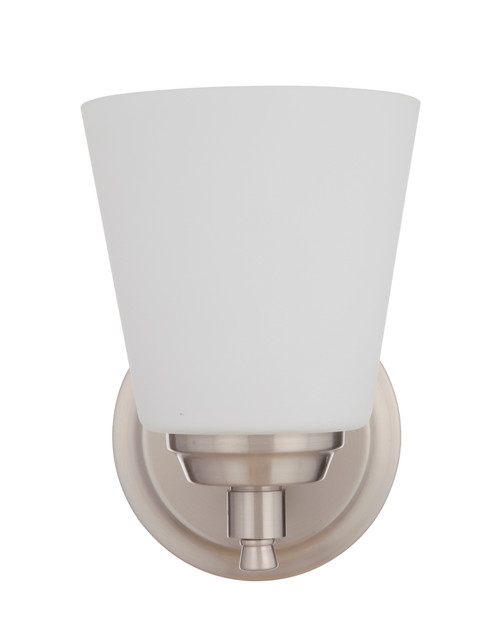 Tyler 1 Light Wall Sconce in Brushed Polished Nickel (White Frost Glass)