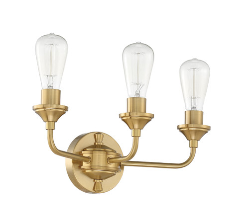 Bridgestone 3 Light Vanity In Satin Brass