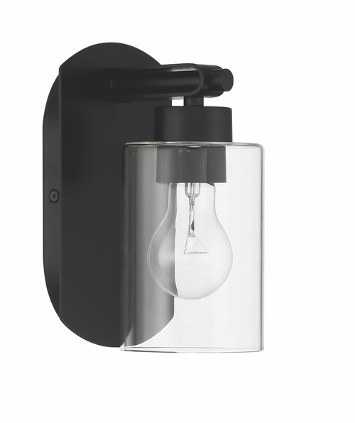 Craftmade 17605SB1 Hendrix 1-Light Satin Brass Finish Wall Sconce with Clear Glass Shade