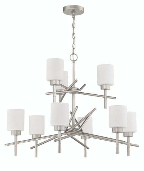 Cadence 9 Light Chandelier in Satin Nickel
