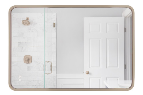 Craftmade MIR2403RRT-SB3C Monica 24"x 36" Framed Rounded Rectangular LED Mirror in Satin Brass