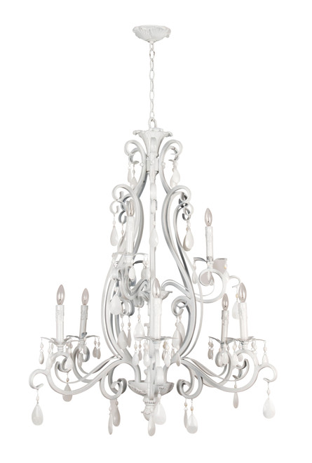 Englewood Chandelier 9  Light  Gloss White