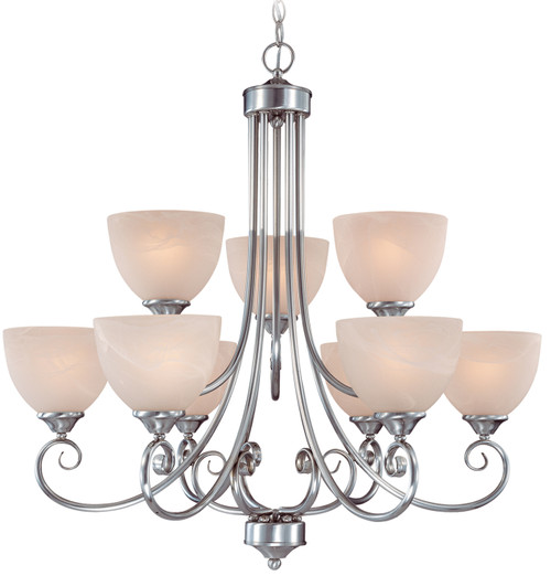Raleigh 9 Light Chandelier in Satin Nickel