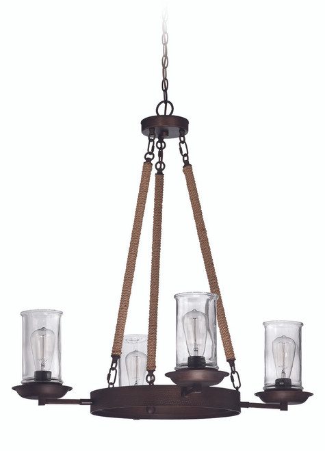 Thornton 4 Light Up/Down Chandelier in Aged Bronze