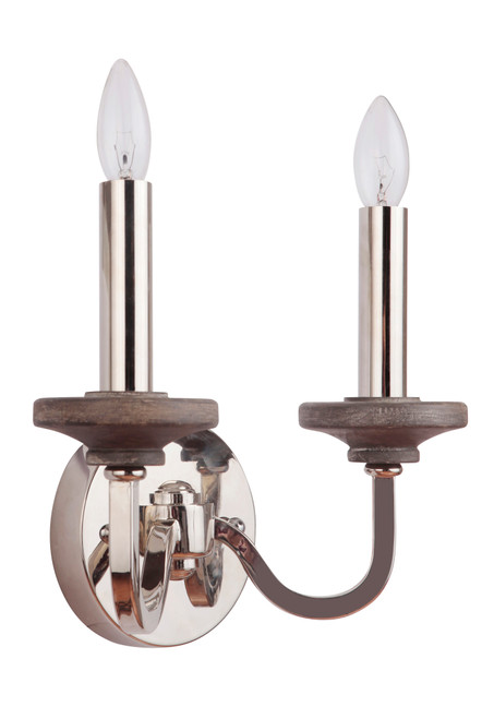 Ashwood Vanity 2  Light  Polished Nickel / Grey Wood