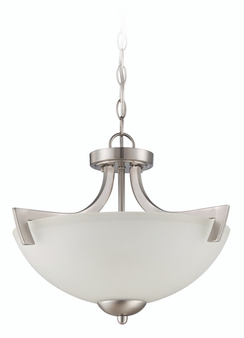 Almeda 3 Light Convertible Semi Flush/Pendant in Satin Nickel
