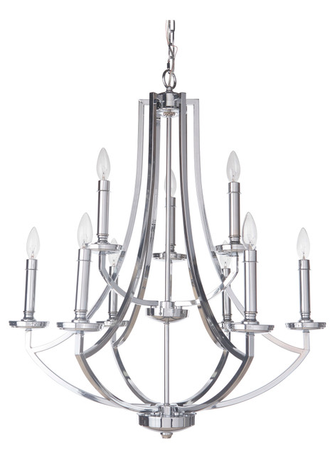 Hayden 9 Light Chandelier in Chrome