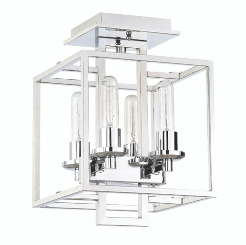 Cubic 4 Light Semi Flush in Chrome