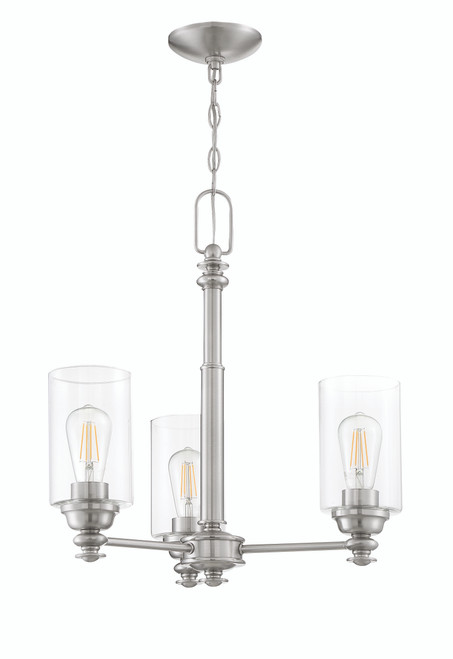 Dardyn Chandelier 3  Light  Brushed Polished Nickel