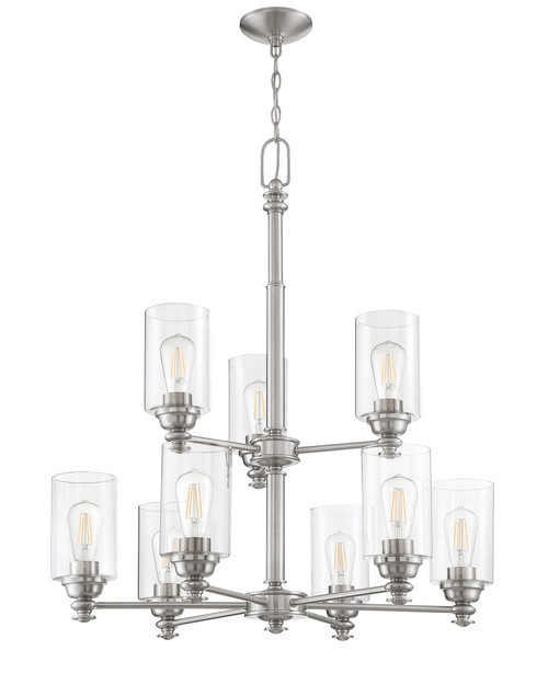 Dardyn Chandelier 9  Light  Brushed Polished Nickel