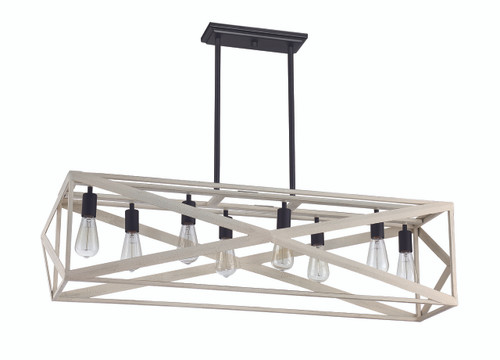 Hansel Island 8 Light - Cottage White / Espresso