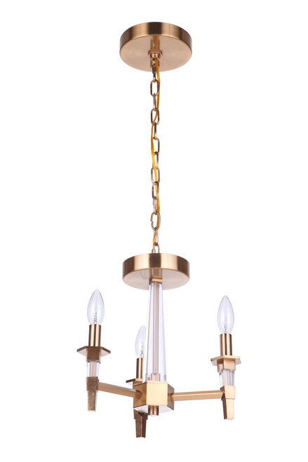 Craftmade 53253-SB Tarryn 3 Light Convertible Semi Flush in Satin Brass