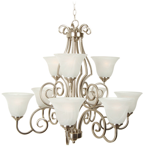 Cecilia 9 Light Chandelier in Brushed Satin Nickel