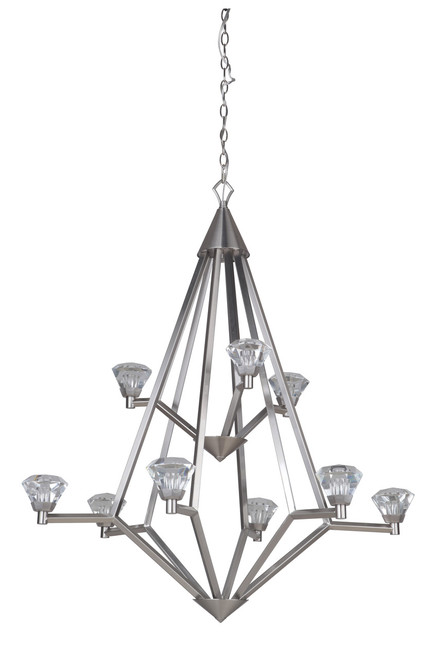 Radiante Chandelier 9 LED Light  Brushed Polished Nickel