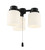 3 Light Universal Energy Star Fan Light Kit in Flat Black w White Glass
