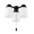 3 Light Universal Energy Star Fan Light Kit in Flat Black w White Glass
