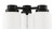 3 Light Universal Energy Star Fan Light Kit in Flat Black w White Glass
