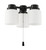 3 Light Universal Energy Star Fan Light Kit in Flat Black w White Glass
