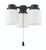 3 Light Universal Energy Star Fan Light Kit in Flat Black w White Glass