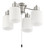 4 Light Universal Energy Star Fan Light Kit in Brushed Polished Nickel w White Glass
