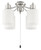 4 Light Universal Energy Star Fan Light Kit in Brushed Polished Nickel w White Glass