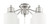 4 Light Universal Energy Star Fan Light Kit in Brushed Polished Nickel w White Glass