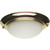 Flushmount White Glass w/2x9w LED- AB